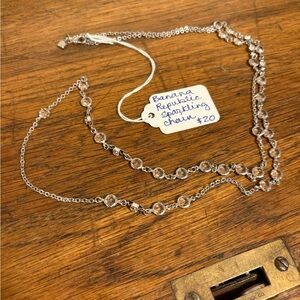Banana Republic Silver Crystal Necklace